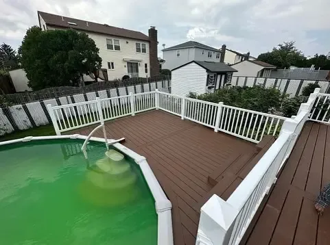 Poolside deck with IPE hardwood
